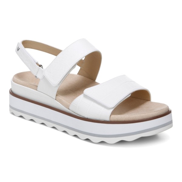 Vionic Sandals Ireland - Brielle Flatform Sandal White - Womens Shoes For Sale | QDPFL-7915